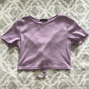 Women’s Lilac Purple Open-back Crop Top